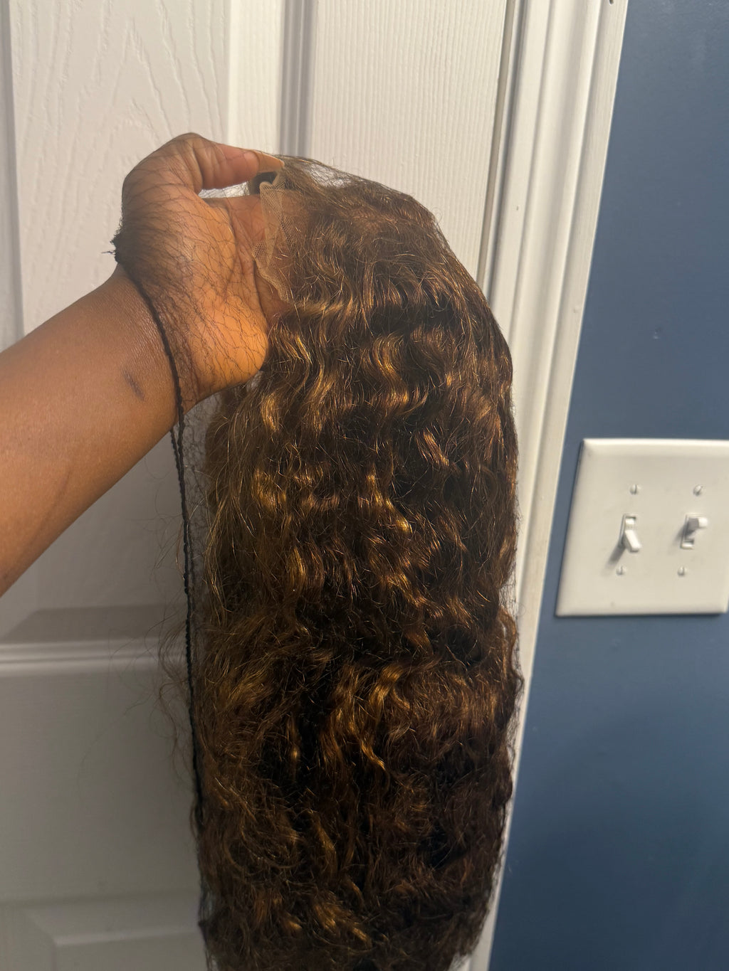 22 inch Ombre curly 2*4 Glueless Wig – Wet & Wavy | 100% Human Hair#ombre #colorwig #luxe #wig #100%
