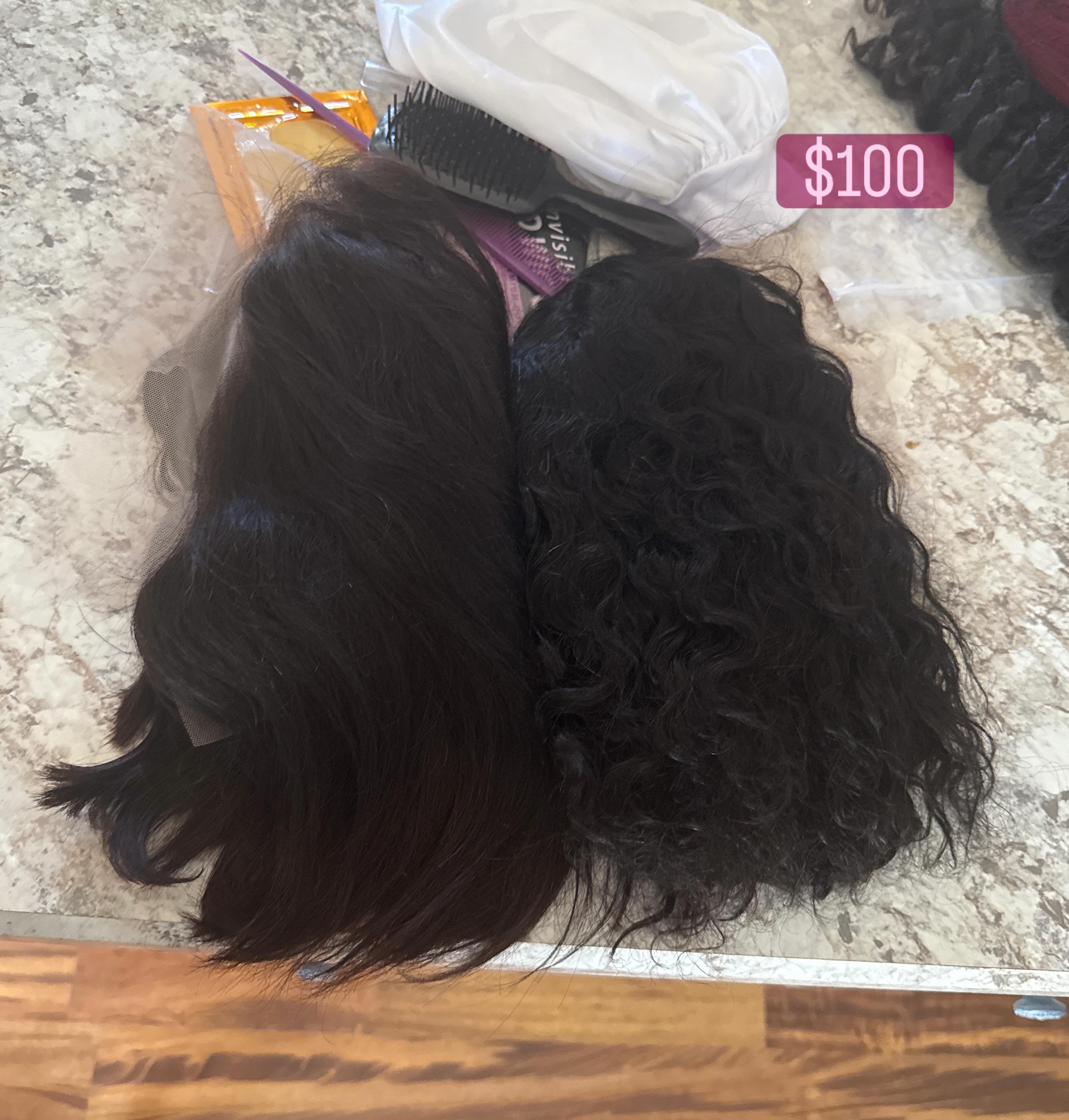 ✨ 100% Human Hair Short Wig Deal ✨

Bundle includes:
• 13x4 10” Straight Bob Wig
• 8” Short Curly Wig

Soft, natural, and beginner friendly 🤍
Perfect for an everyday classy look with both sleek and curly styles ✨

Deal Price: $100 💕
