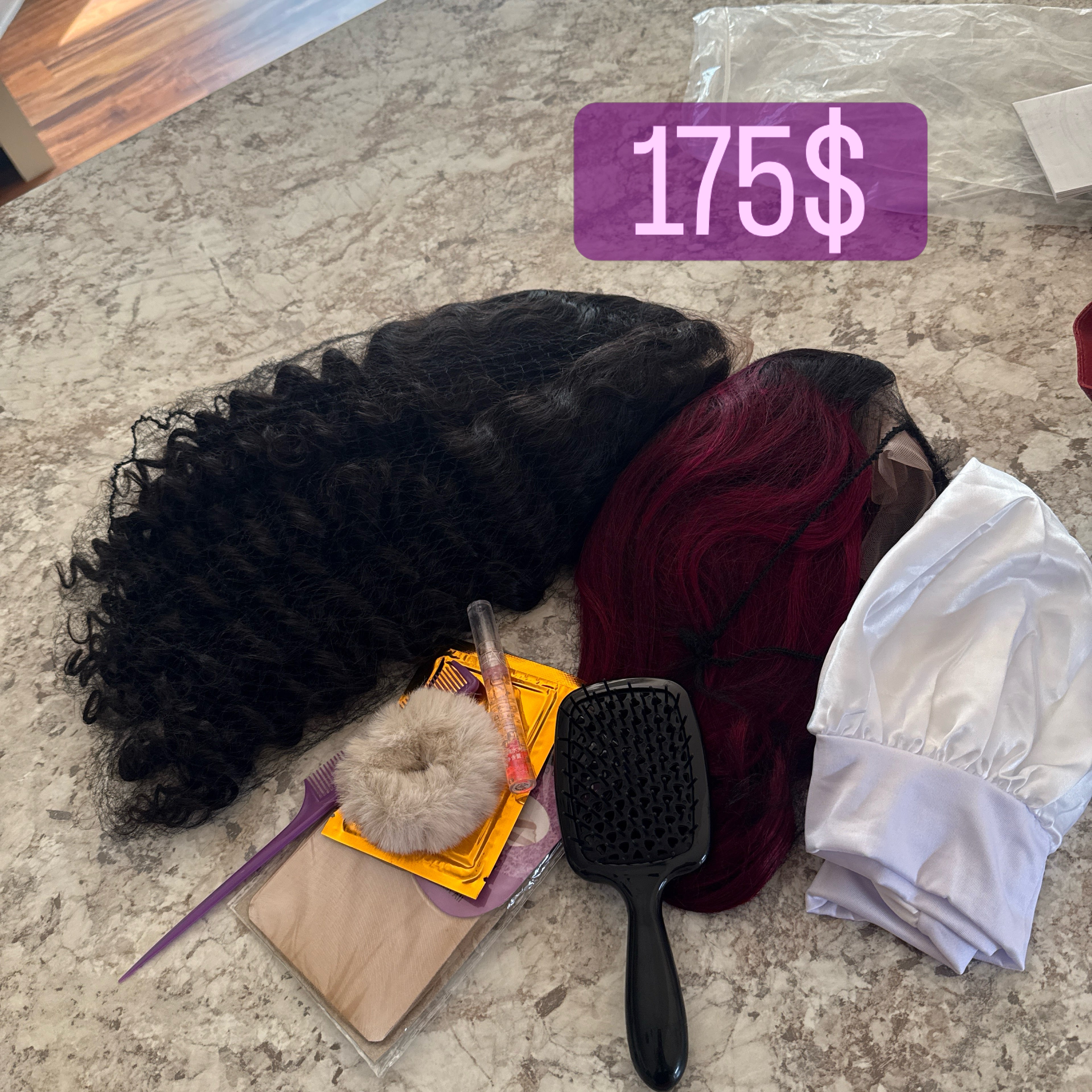 Hair deals two 100% human hair 13*4 18 inch deep wave and straight 10 inch bob wig