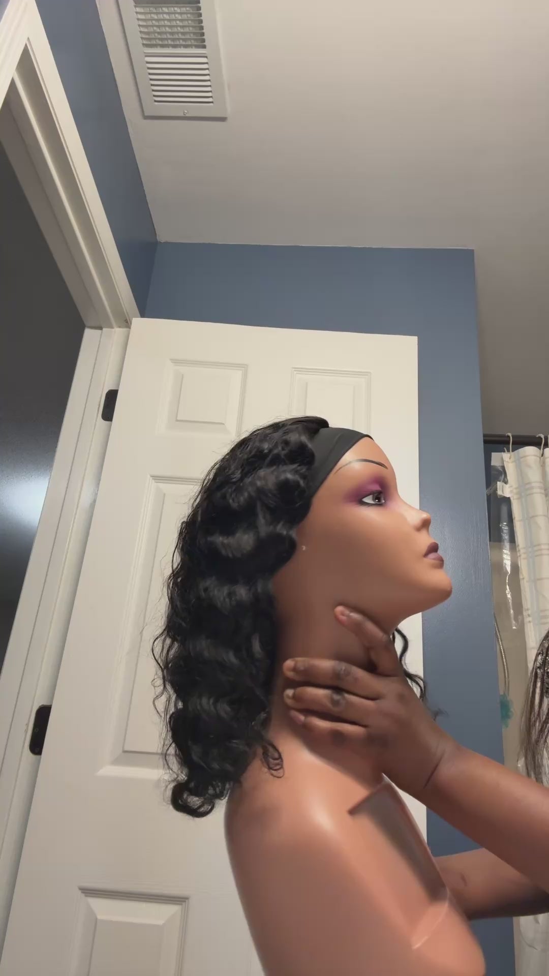 12” Natural Kinky Curly Headband Wear & Go Wig 100% Human Hair